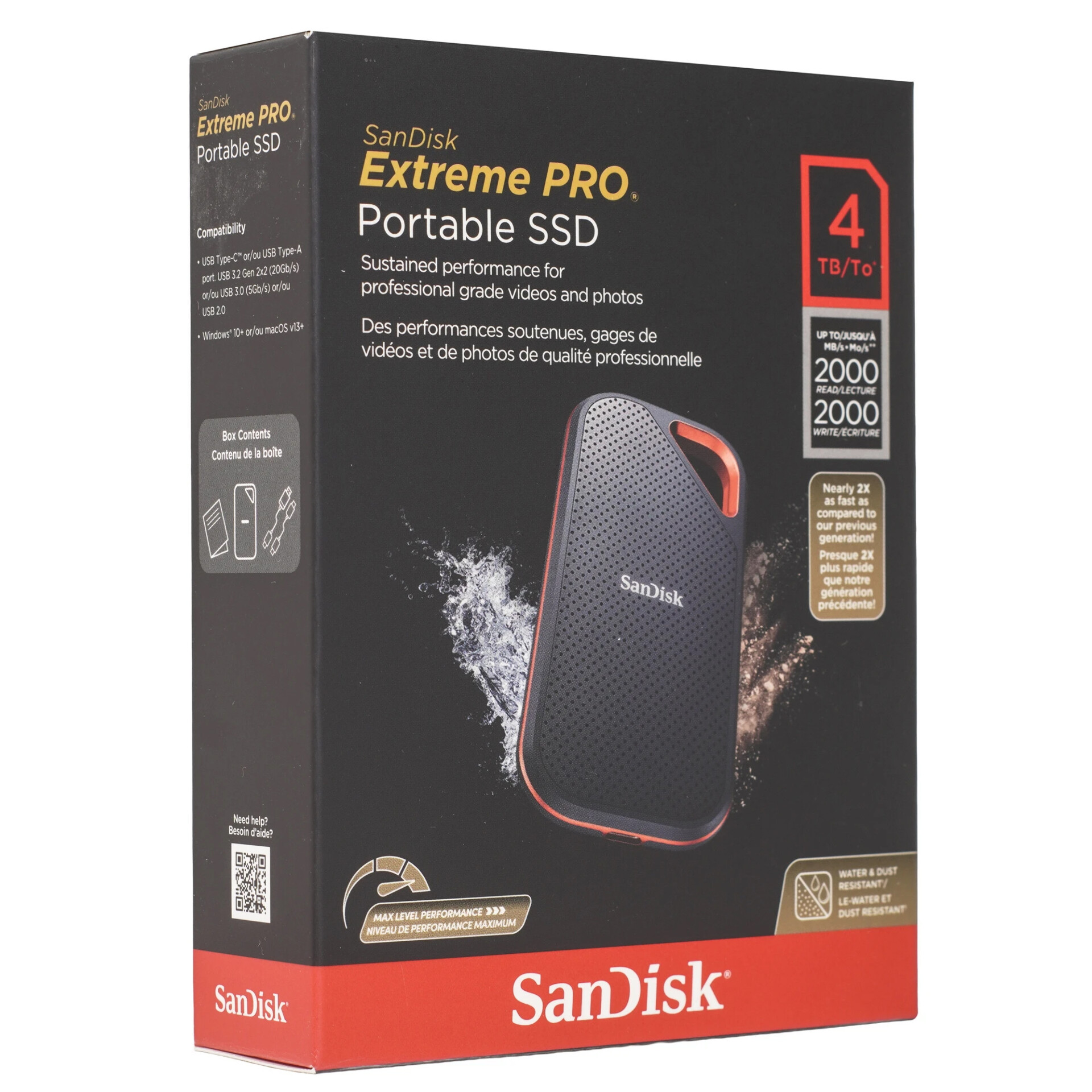 4000 ГБ Внешний SSD SanDisk Extreme PRO Portable [SDSSDE81-4T00-G25]