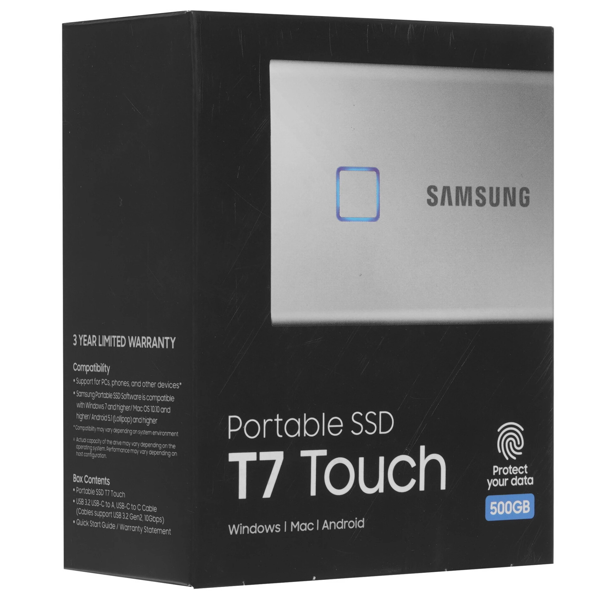 500 ГБ Внешний SSD Samsung T7 Touch [MU-PC500S/WW]