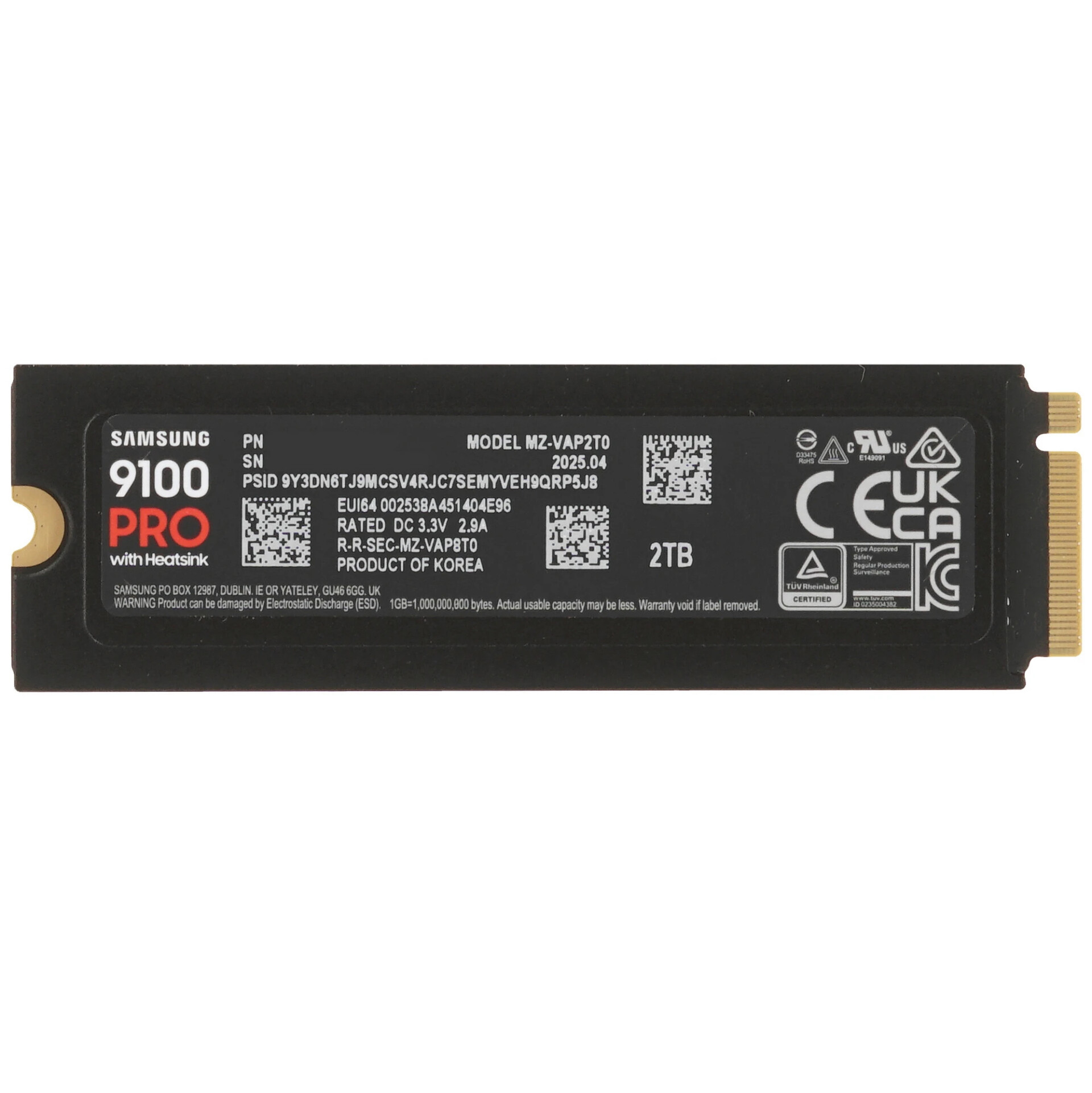 2000 ГБ M.2 NVMe накопитель Samsung 9100 PRO [MZ-VAP2T0CW]