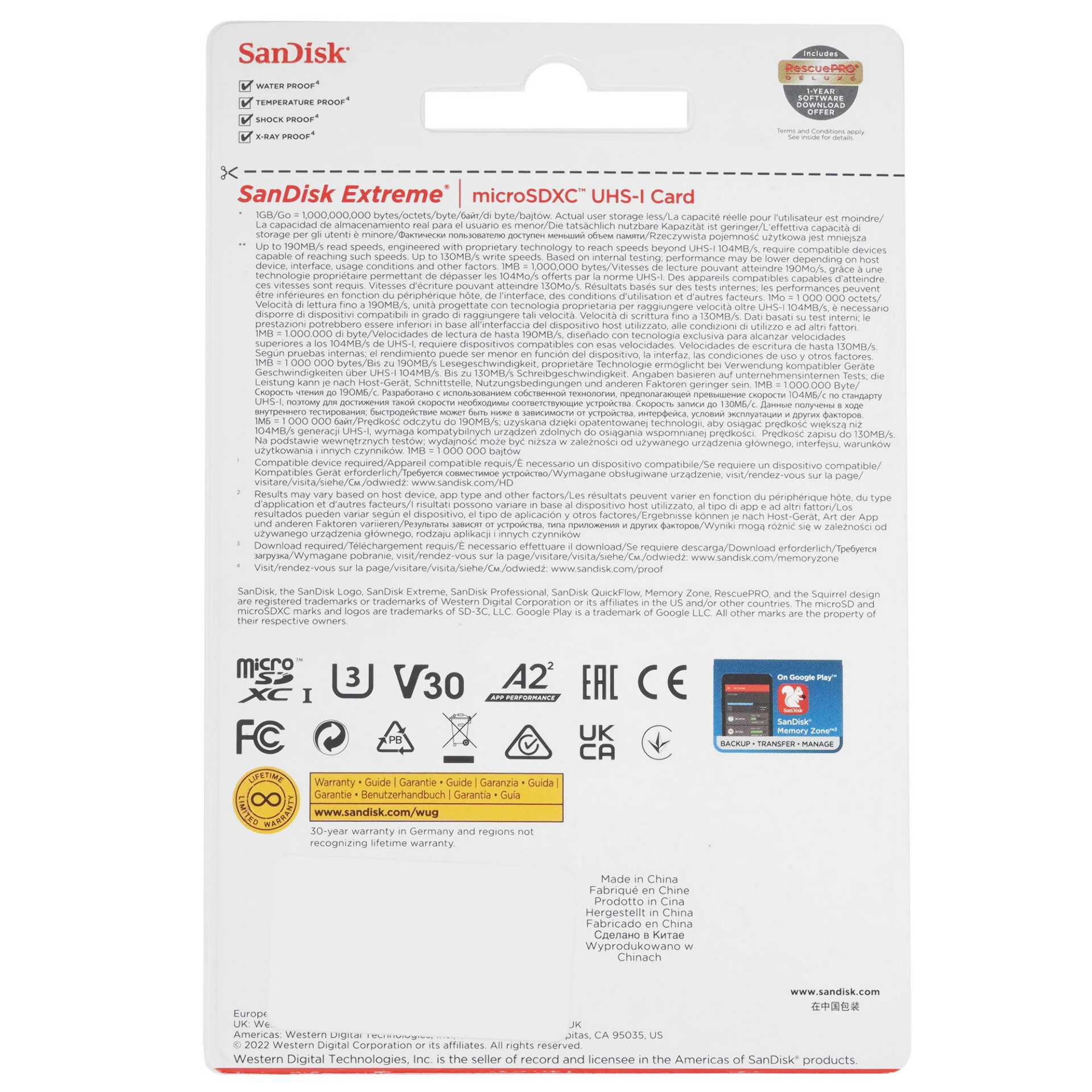 Карта памяти SanDisk Extreme microSDXC 256 ГБ [SDSQXAV-256G-GN6MN]