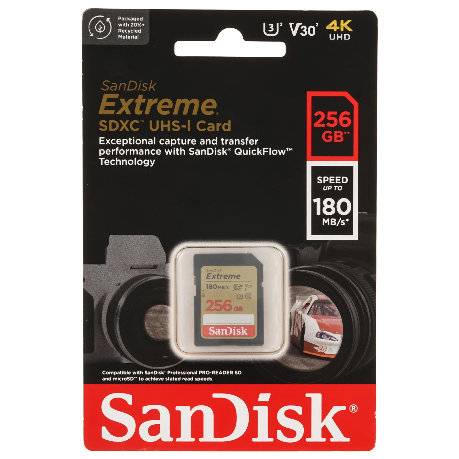 Карта памяти SanDisk Extreme SDXC 256 ГБ [SDSDXVV-256G-GNCIN]