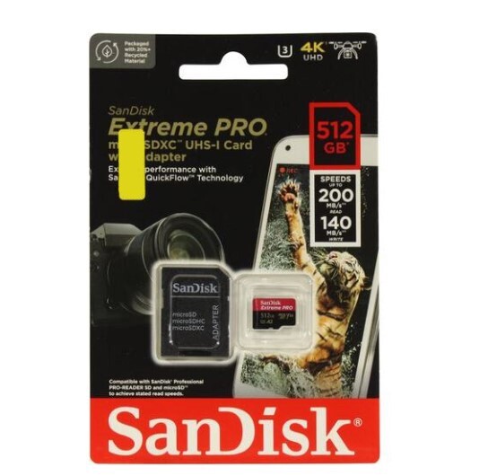 Флеш-карта microSDHC 512Гб Sandisk Extreme Pro, Class 10 UHS-1 U3 V30 ( SDSQXCD-512G-GN6MA ) Флеш-карта microSDHC 512Гб Sandisk Extreme Pro, Class 10 UHS-1 U3 V30 ( SDSQXCD-512G-GN6MA )