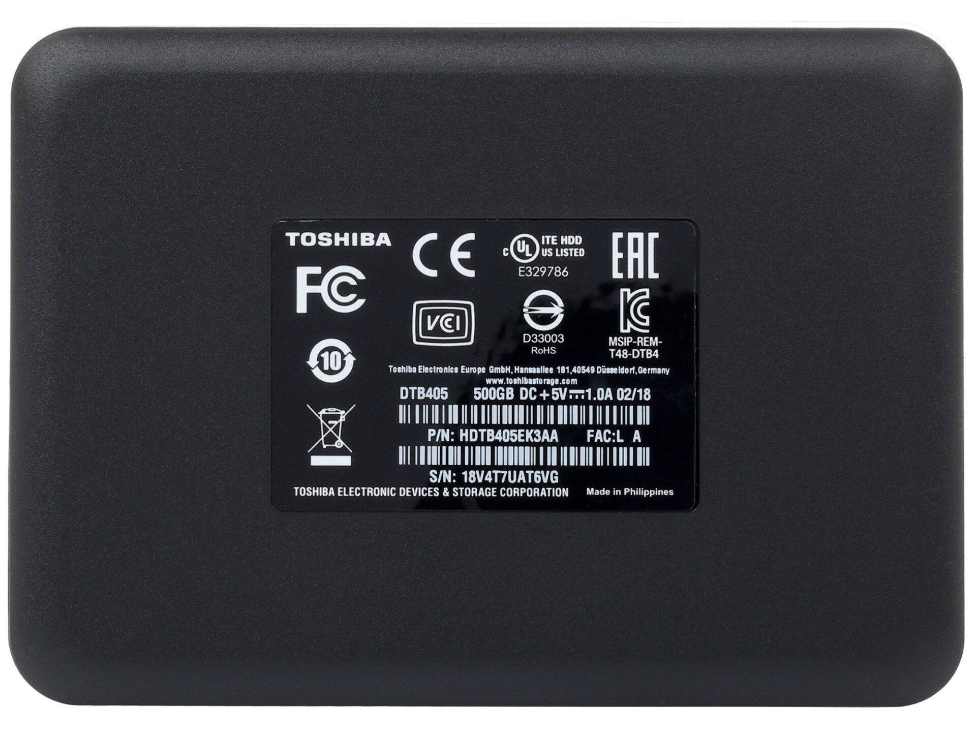 0.5 ТБ Внешний HDD Toshiba Canvio Basics [HDTB405EK3AA]