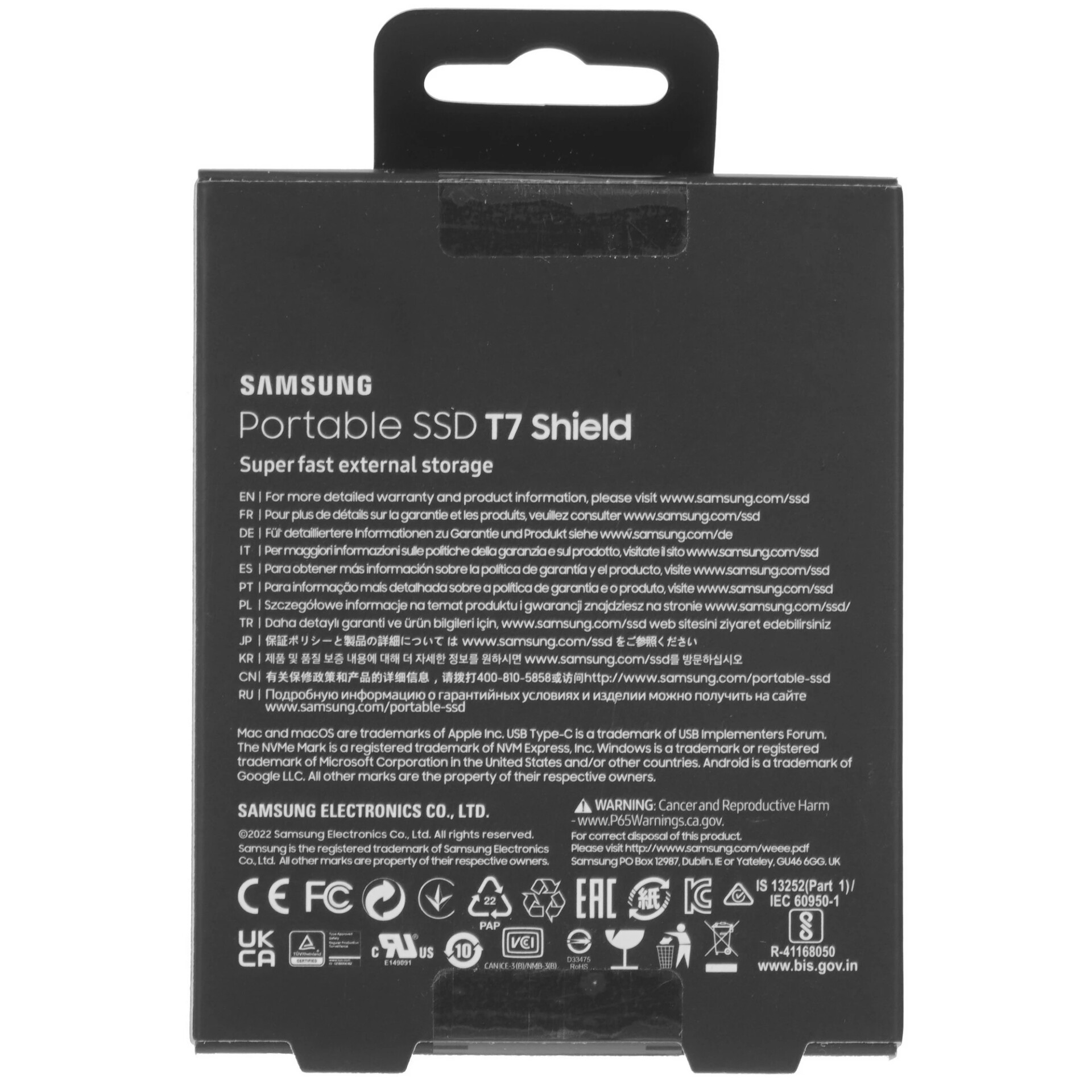 2000 ГБ Внешний SSD Samsung T7 Shield [MU-PE2T0S/WW]