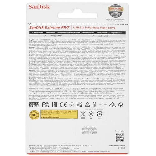 Память USB Flash 1024 ГБ Sandisk Extreme Pro [SDCZ880-1T00-G46]