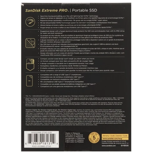 2000 ГБ Внешний SSD SanDisk Extreme PRO Portable 2000 ГБ Внешний SSD SanDisk Extreme PRO Portable