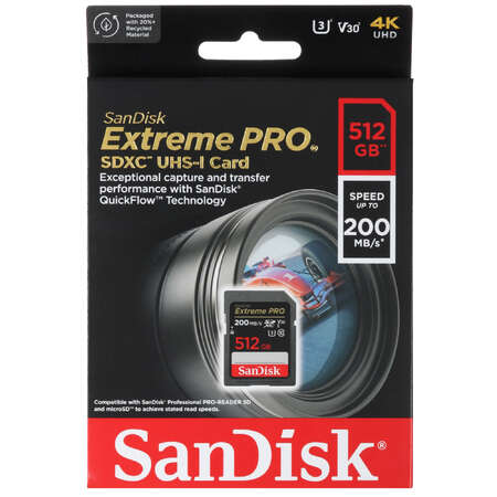 Карта памяти SanDisk Extreme Pro SDXC 512 ГБ [SDSDXXD-512G-GN4IN]