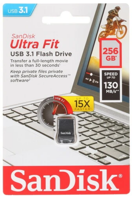 Память USB Flash 256 ГБ SanDisk Ultra Fit [SDCZ430-256G-G46]