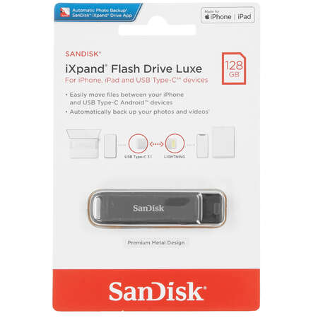 Память OTG USB Flash 128 ГБ SanDisk iXpand Flash Drive Luxe [SDIX70N-128G-GN6NE]