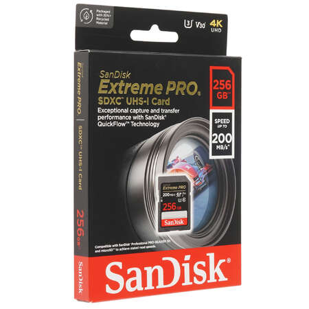 Карта памяти SanDisk Extreme Pro SDXC 256 ГБ [SDSDXXD-256G-GN4IN]