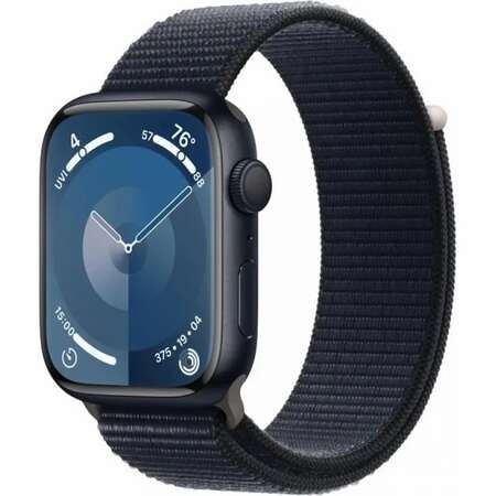Apple Watch Series 9 GPS 41mm Midnight Aluminum Case with Sport Loop Band Midnight (Спортивный ремешок цвета Темная ночь) MR8Y3