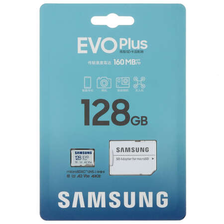 Карта памяти Samsung EVO Plus microSDXC 128 ГБ [MB-MC128SA/CN]